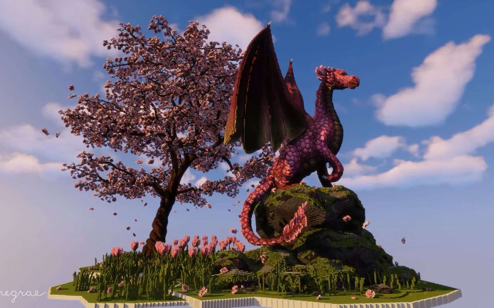 雕塑 转】spring dragon build-春龙建造 | 我的世界延迟摄影建筑展示