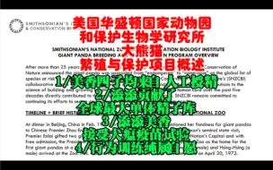 Download Video: 美国华盛顿动物园大熊猫繁殖与保护项目成果 1/美香四子来自人工授精 2/添添贡献了全球单体大熊猫精子库3/大熊猫行为训练均属自愿 4/ 添添美香犬瘟疫苗实验