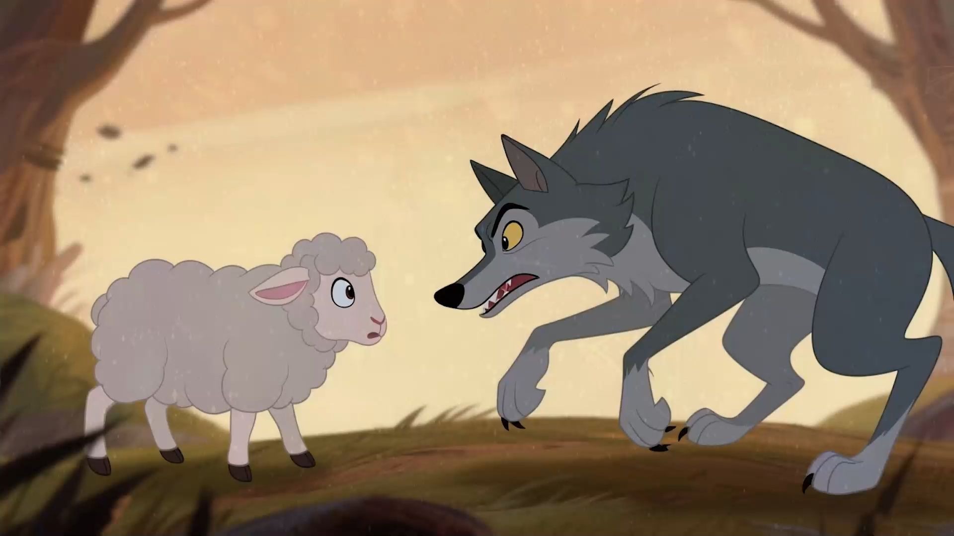 5905 狼和小羊 儿童童话剧 小羊和狼配乐伴奏led舞蹈舞台大屏幕背景