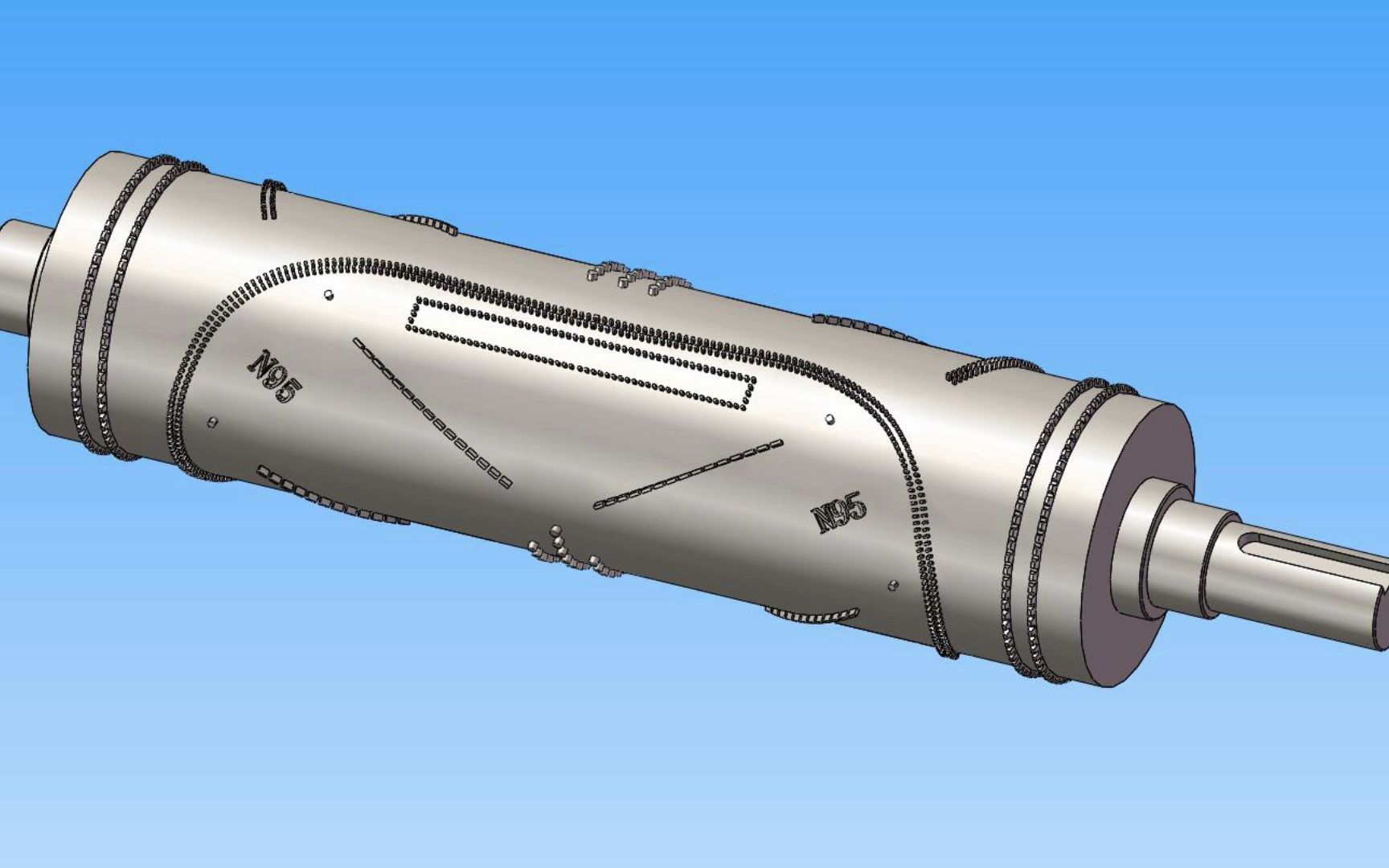 n95口罩机齿模,封边模,滚切刀轴模3d
