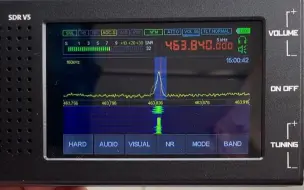 Download Video: 孔雀石接收机 SDR V5 使用拉杆天线接收 463M 对讲机 NFM 对话