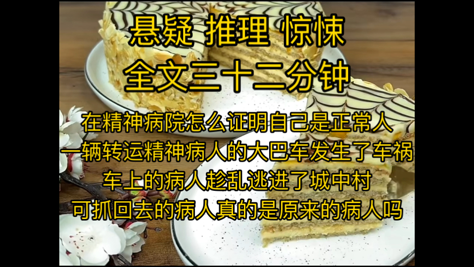 【悬疑推理】正常人在精神病院怎么证明自己是正常人?一辆转运精神病人的大巴车发生了车祸,车上的病人趁乱逃进了城中村,可抓回去的病人真的是原来...