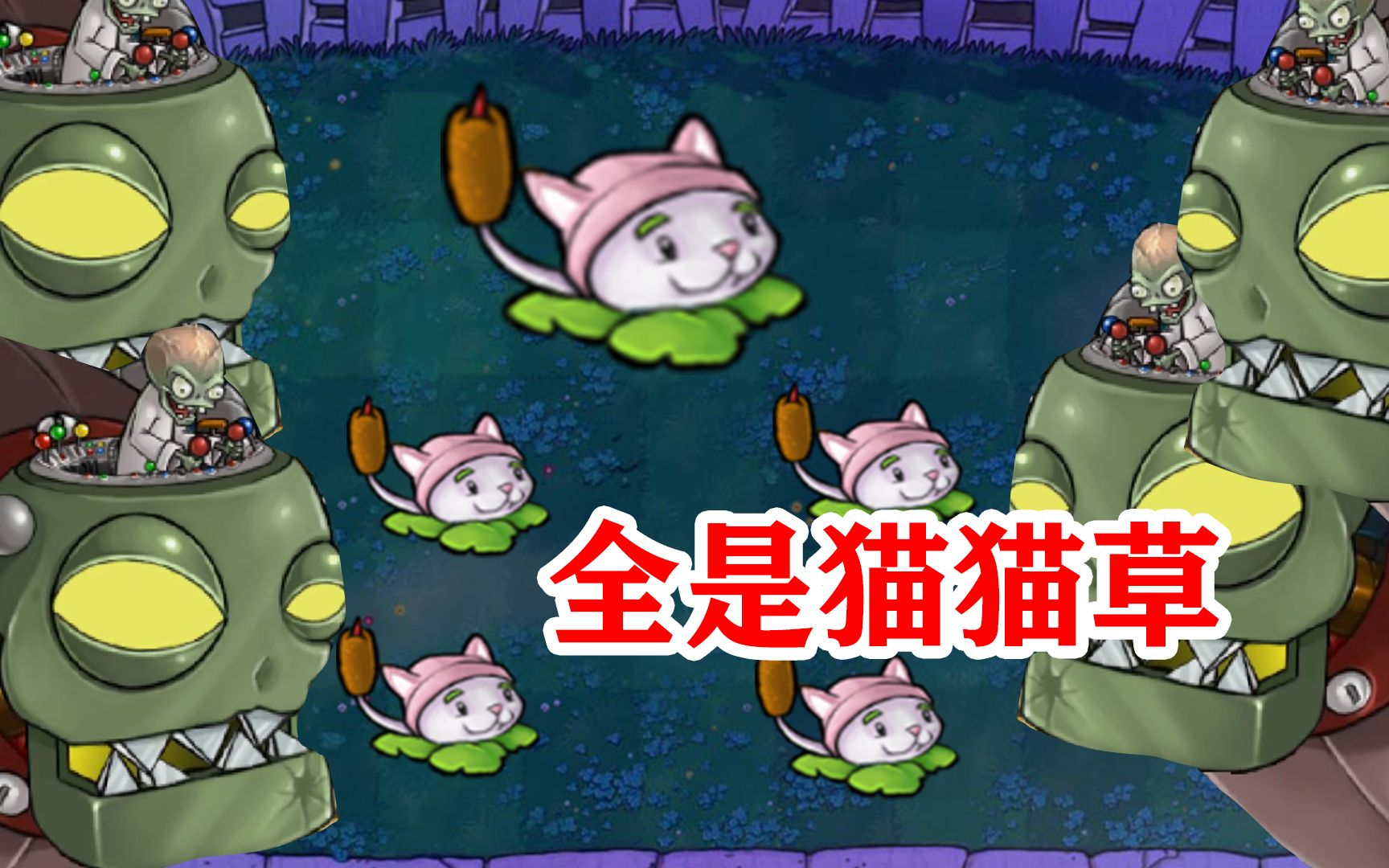 植物大战僵尸:全是猫猫草的世界,僵王博士直呼救命