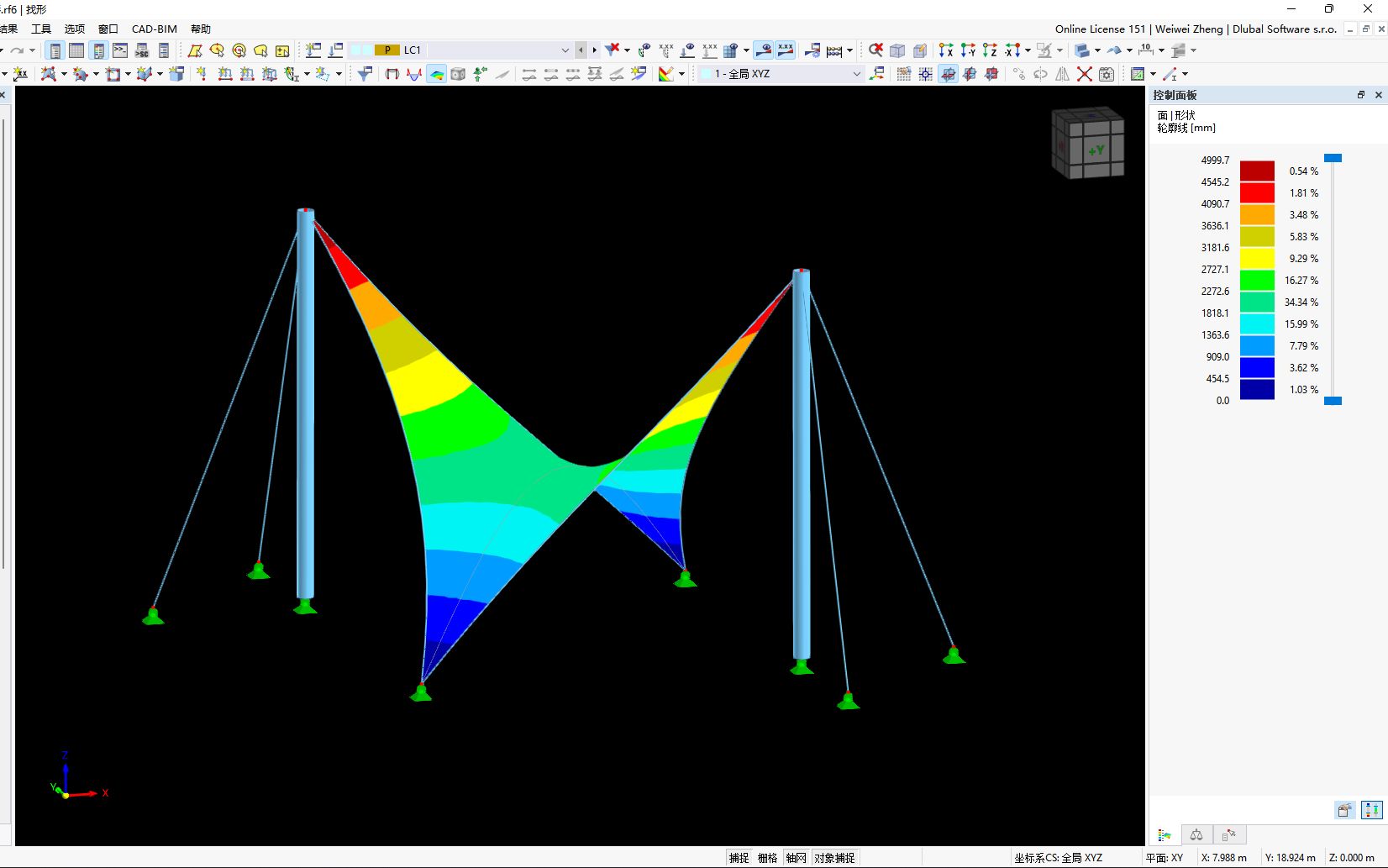 软件 RFEM 6  整体张拉膜结构找形哔哩哔哩bilibili