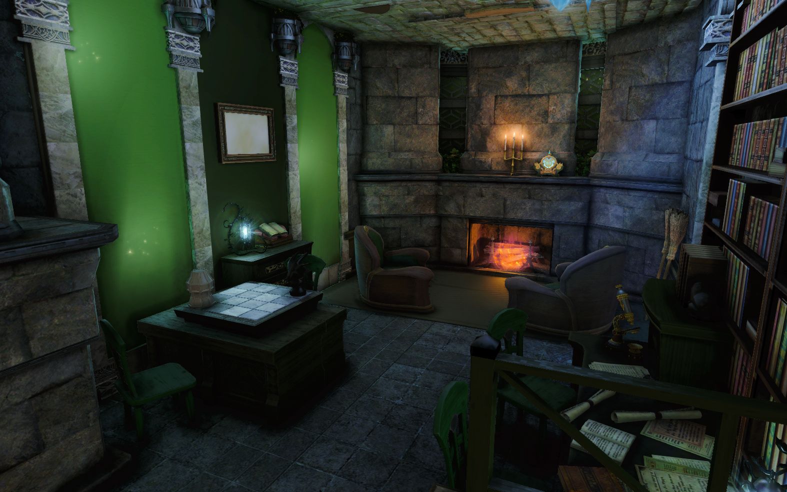 【ff14装修】斯莱特林公共休息室——公寓_哔哩哔哩 (゜-゜)つロ 干杯