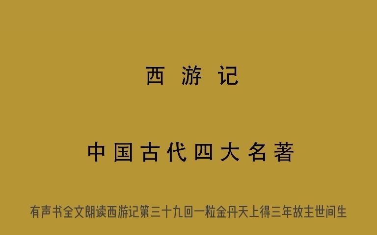 有声书 全文朗读 视频字幕版 西游记 第三十九回 一粒金丹天上得 三年故主世间生哔哩哔哩bilibili