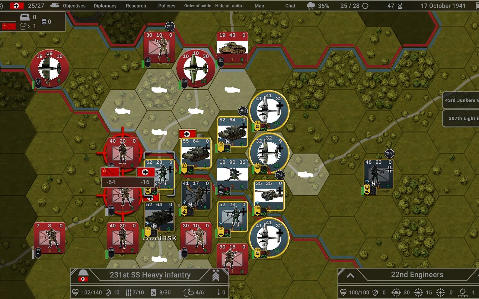 【hex of steel】【城堡行动】德军 莫斯科战役41 普通难度 下