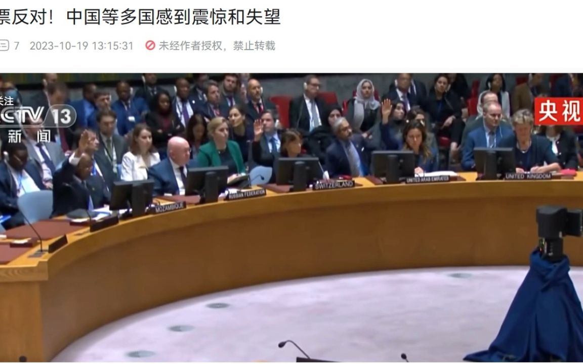 【以哈战争】联合国官网搬运“人道主义暂停草案”,美国一票反对了什么,＂等多国”到底是哪国,以及英国谴责哈马斯把平民当人盾.哔哩哔哩bilibili