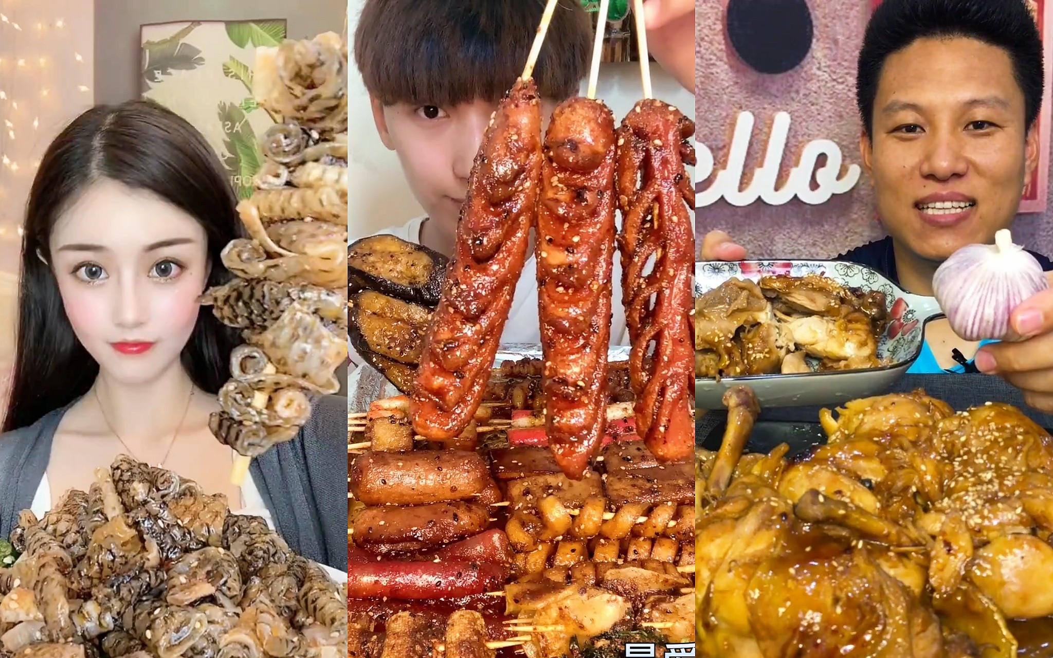 快手吃播吃好喝好长生不老色香味俱全的吃播搬运21