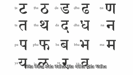 印地语字母表手写体图片
