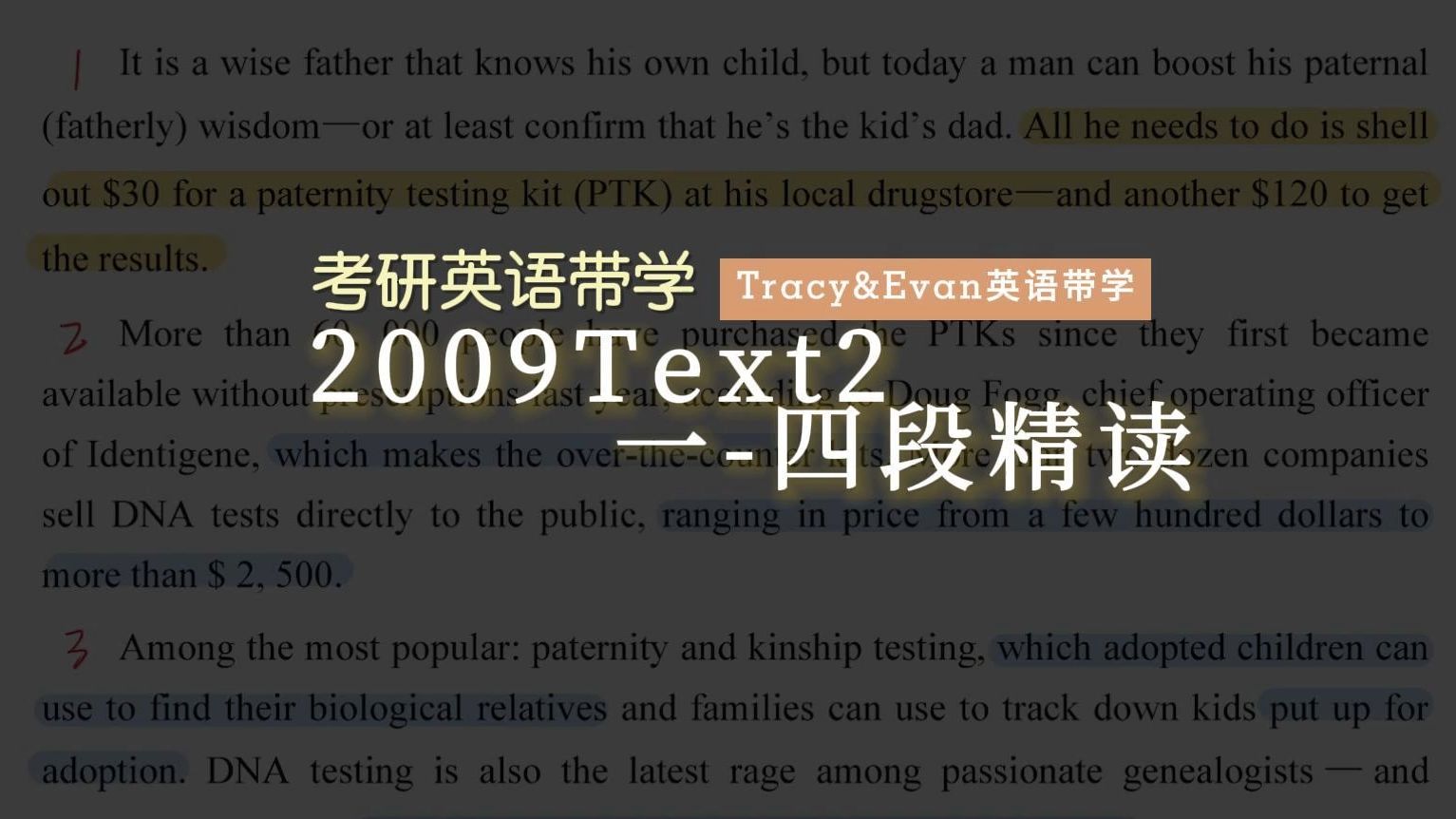 [图]考研英语真题精读 | 2009Text2 一-四段精读 | Tracy & Evan英语带学