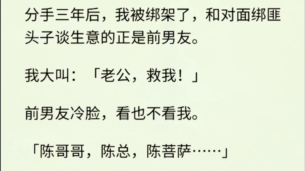 (全文完)我被绑架了,和对面绑匪头子谈生意的正是前男友.我大叫:「老公,救我!」前男友冷脸,看也不看我.哔哩哔哩bilibili