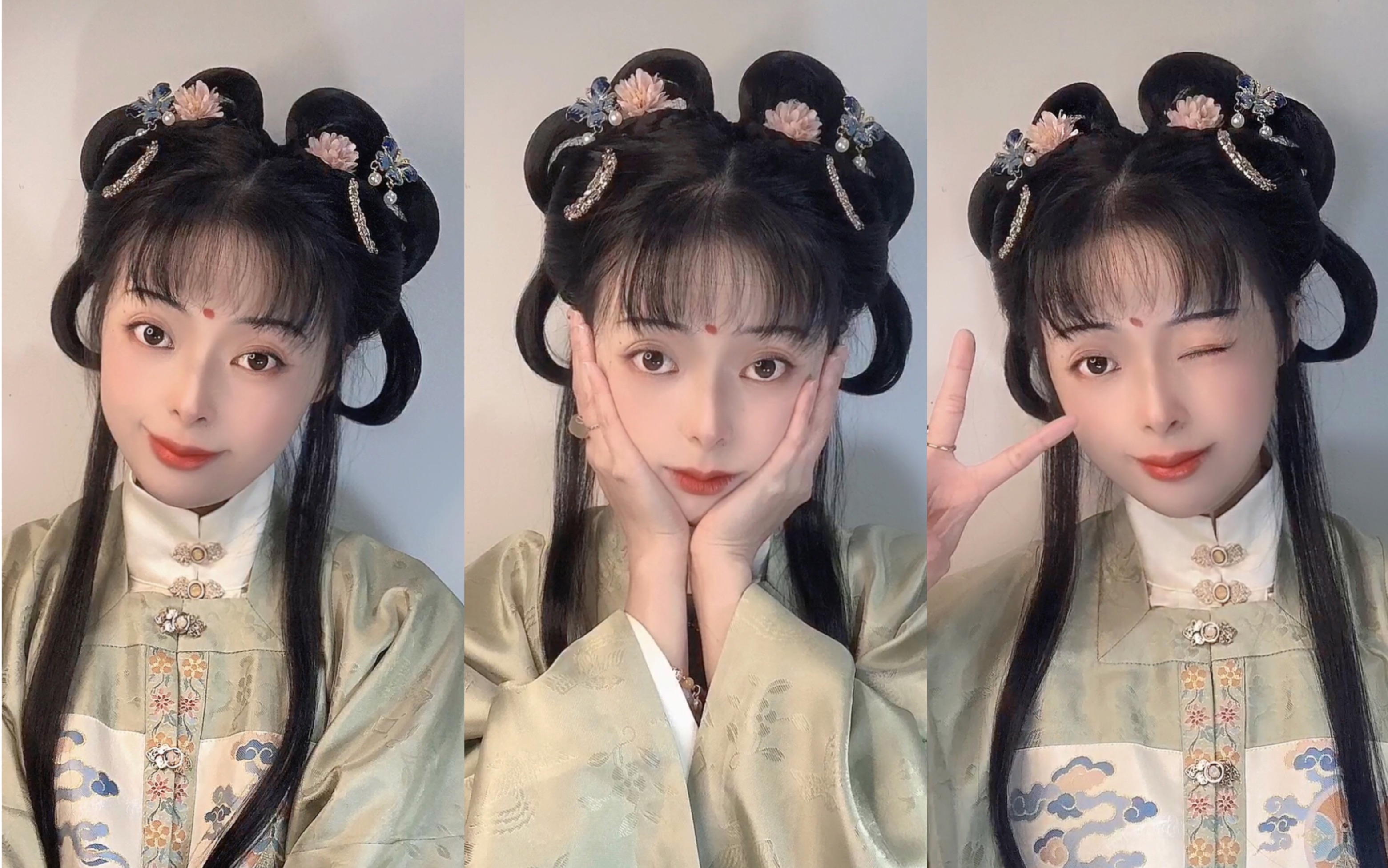 超简单可可爱爱超适合元旦出行或春节拜年适合明制唐风的可爱发型汉服