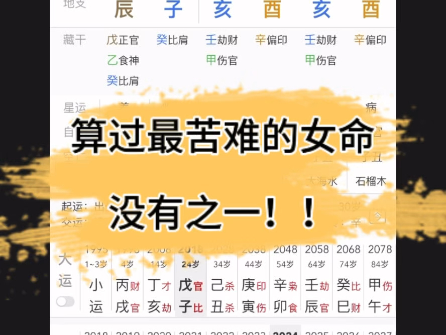 八字案例之,算过最苦难的女命,没有之!!哔哩哔哩bilibili