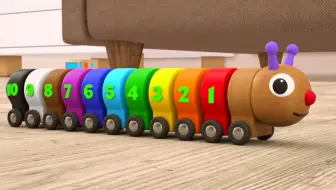 Learning Numbers Colors with Caterpillar 和毛毛虫学习数字与颜色 1-10 儿童少儿早教英语数学启蒙教育