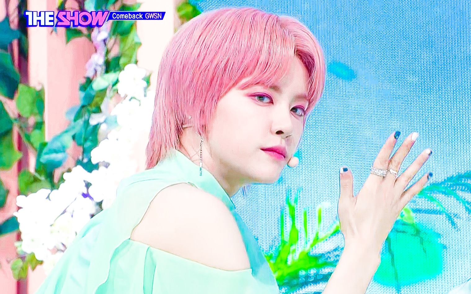 [图]【HD60帧】公园少女GWSN - Pinky Star(RUN) 回归舞台 190319 The Show