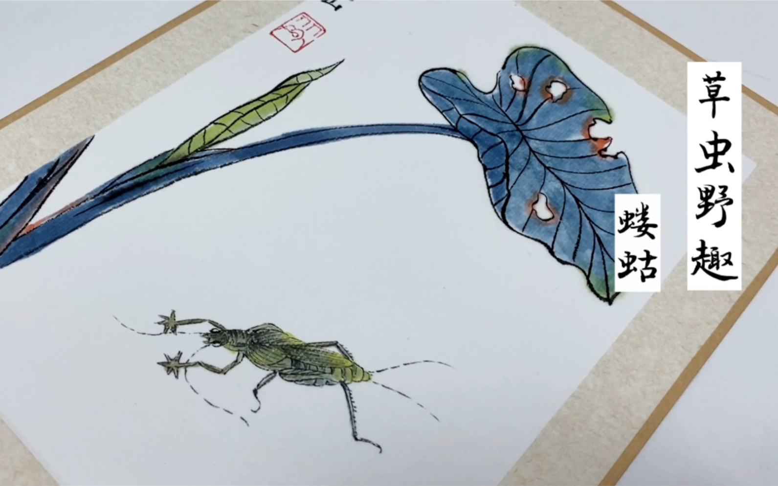 中国画 草虫野趣之蝼蛄篇 绘画过程记录