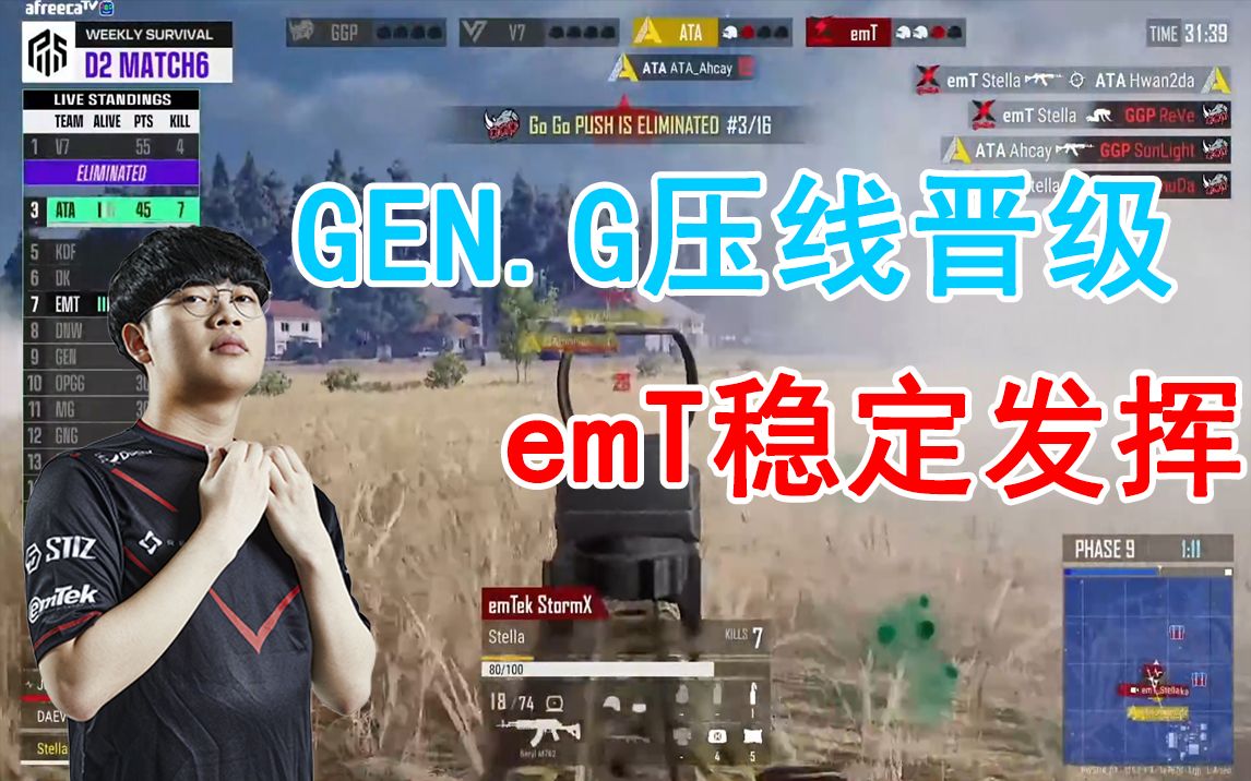 GEN.G压线晋级!emT稳中稳!最佳时刻精彩集锦 2022PWS韩国赛区周中赛W2D2【VGTL】PUBG精彩集锦