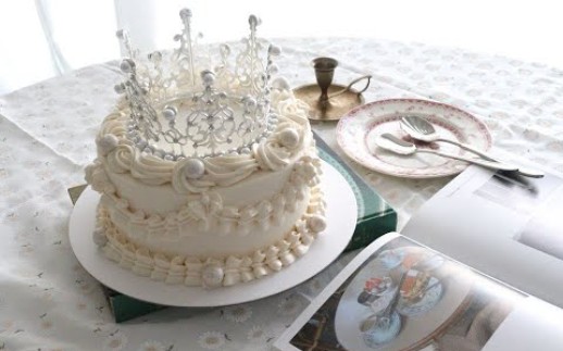 【Cake Teatime】纯白皇冠复古蛋糕制作‖Pure white crown retro cake making哔哩哔哩bilibili