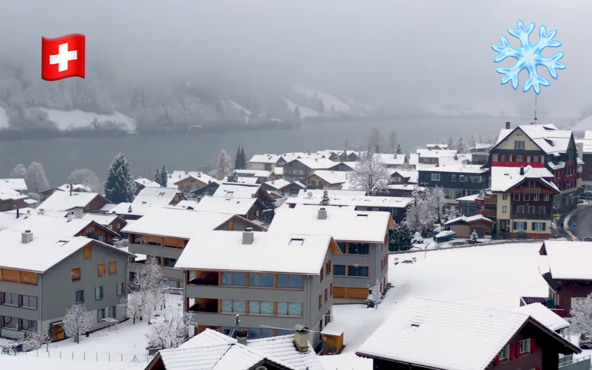 [图]【4K超清】走在雪中的龙疆(Lungern)｜冬天美丽的瑞士村庄