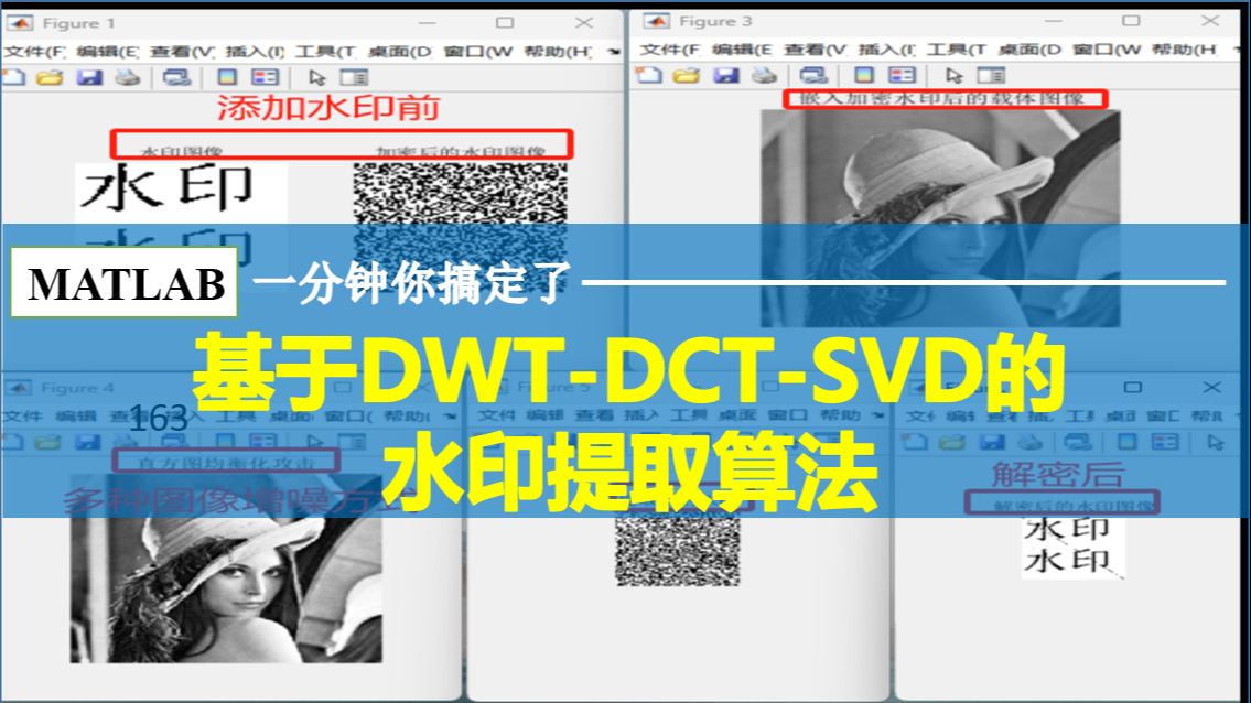 289一分钟搞定基于DWTDCTSVD的水印提取算法哔哩哔哩bilibili