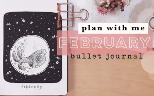 Download Video: Shayda Campbell-2023年2月创意手绘兔年星空兔子BUJO手账设置-February Plan With Me