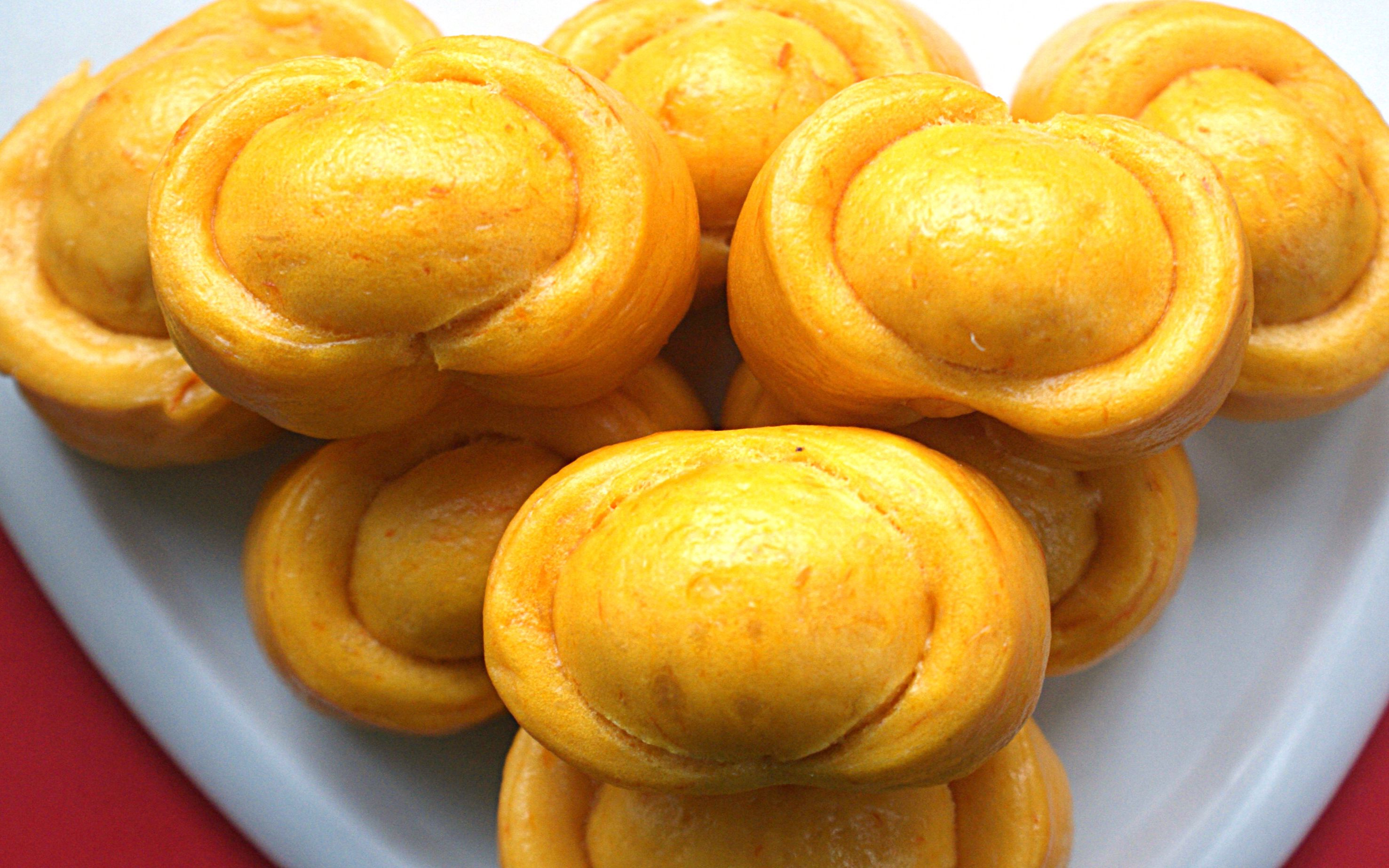 金灿灿的南瓜元宝馒头,年夜饭寓意好招财进宝,金玉满堂财运滚滚