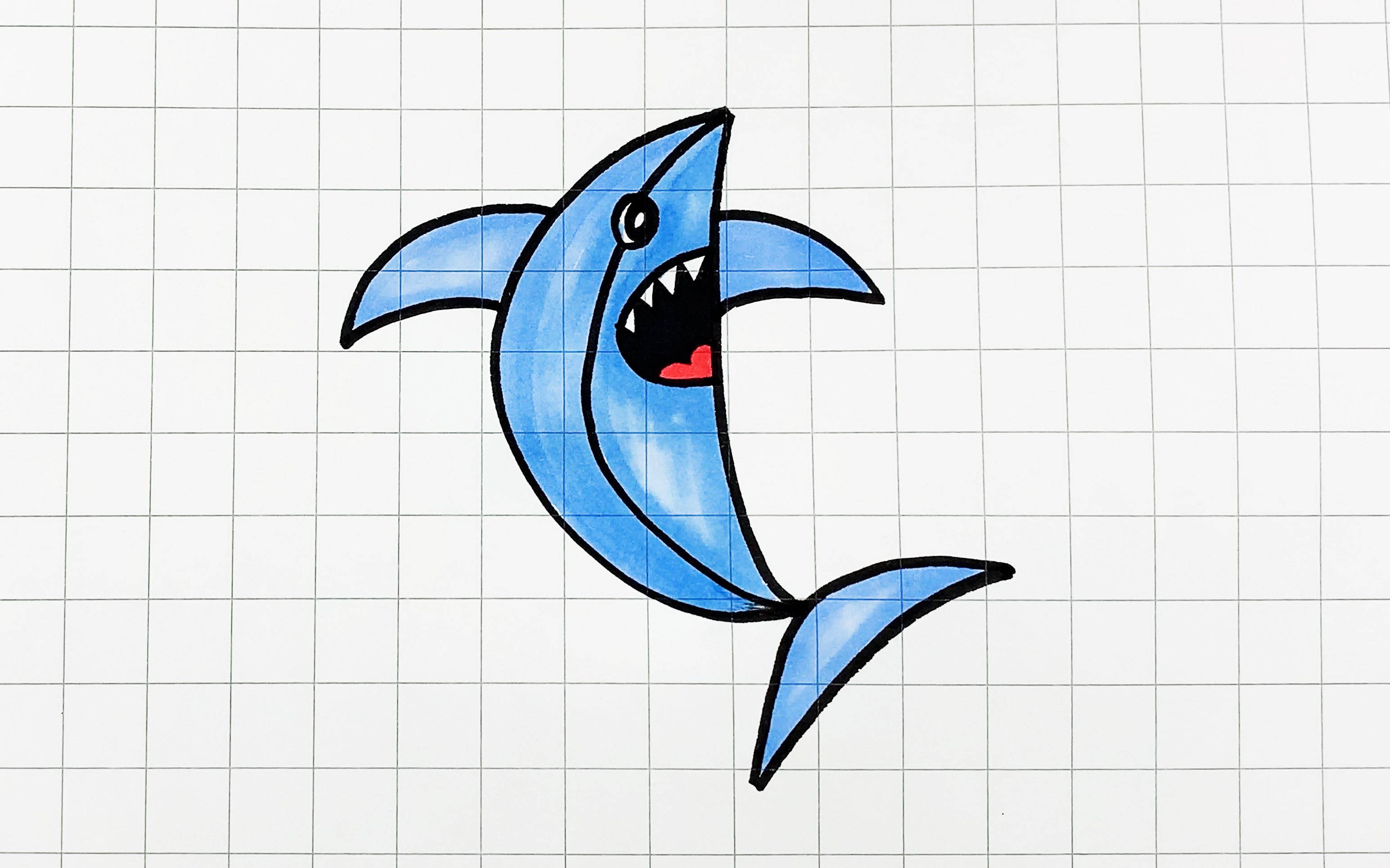 画一只大白鲨怎么画图片