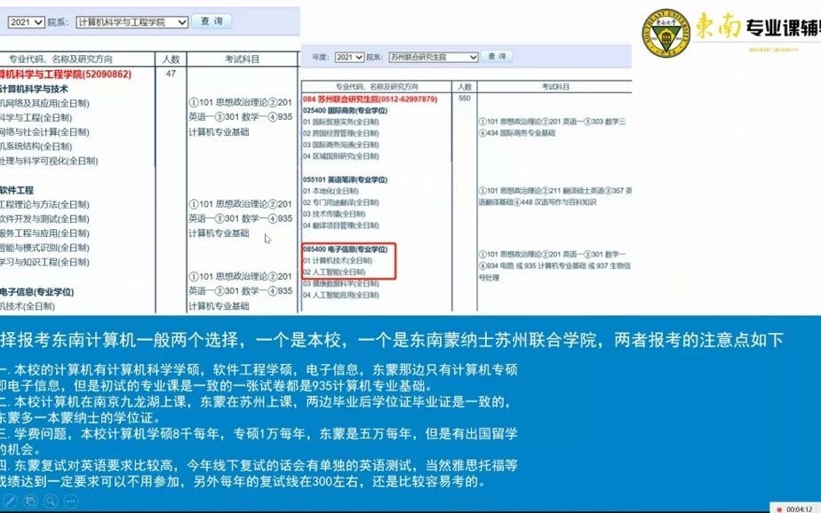 22东南935专业第一学长规划指导讲座哔哩哔哩bilibili