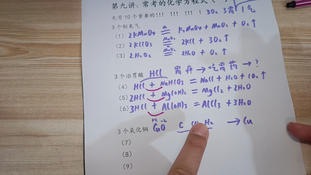 [图]九年级化学第九讲常考的化学方程式一先背10个重要的