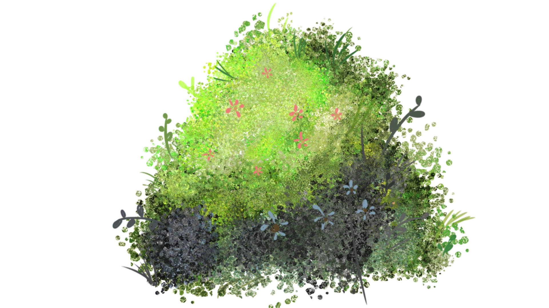 【绘画过程】草丛