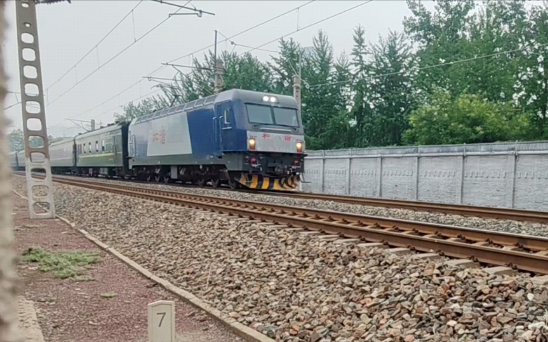 【京哈铁路灯泡线】hxd3c—0331牵引客车通过百子湾