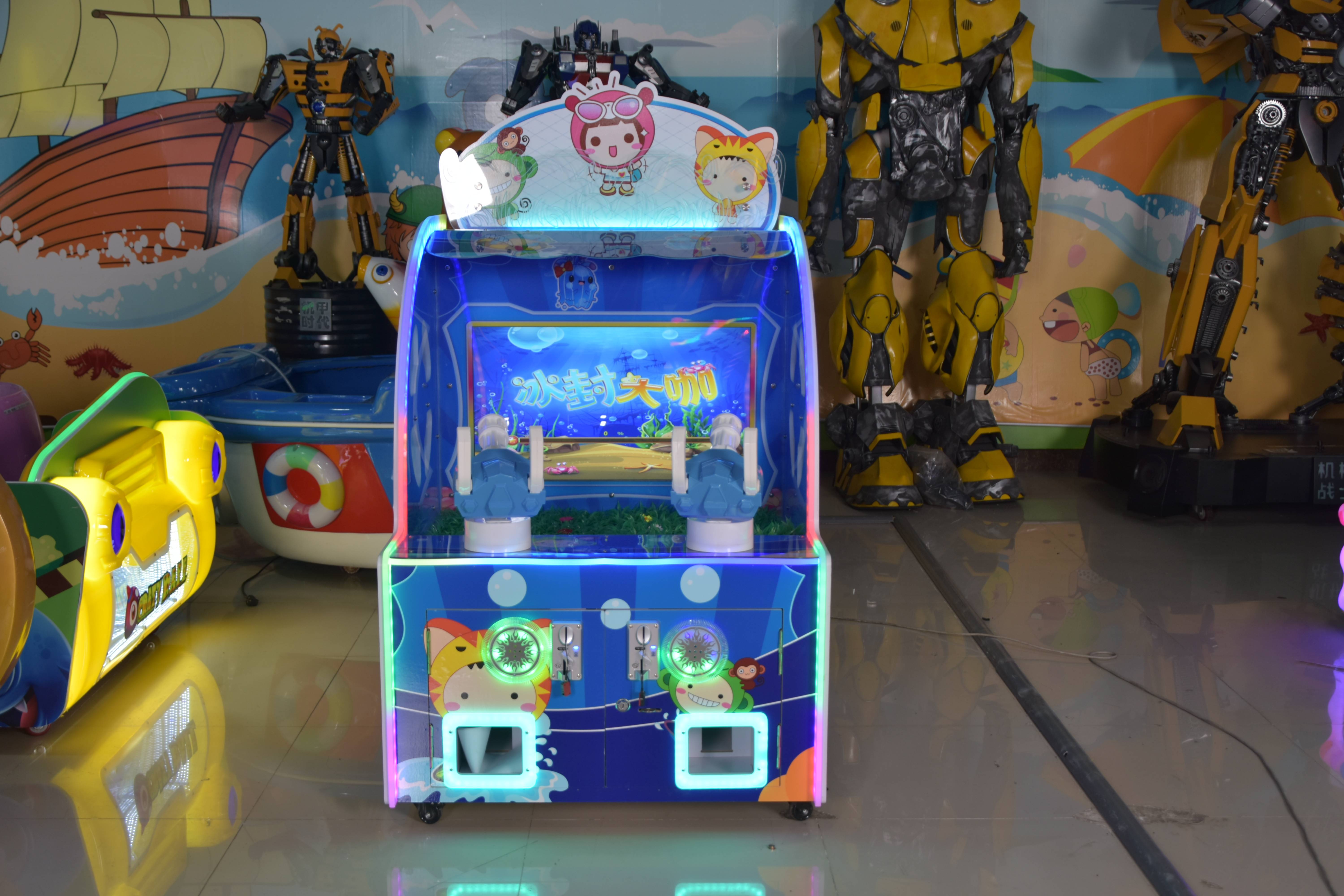 可威新款双人射水机冰封大咖电玩城游戏机亲子互动游乐设备