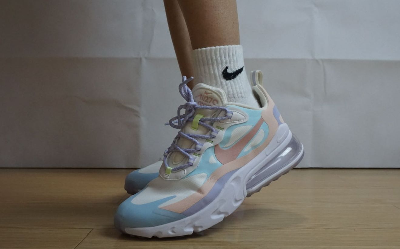 太空人球鞋nikeairmax270react马卡龙糖果色纯原级开箱试穿