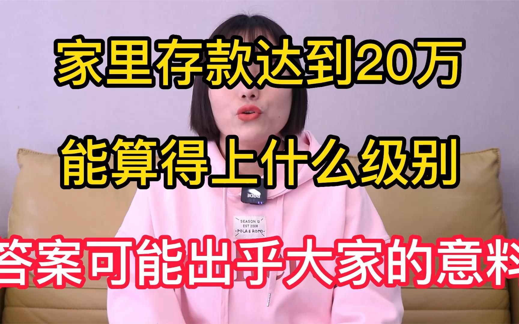 家里存款达到20万,能算得上什么级别?哔哩哔哩bilibili