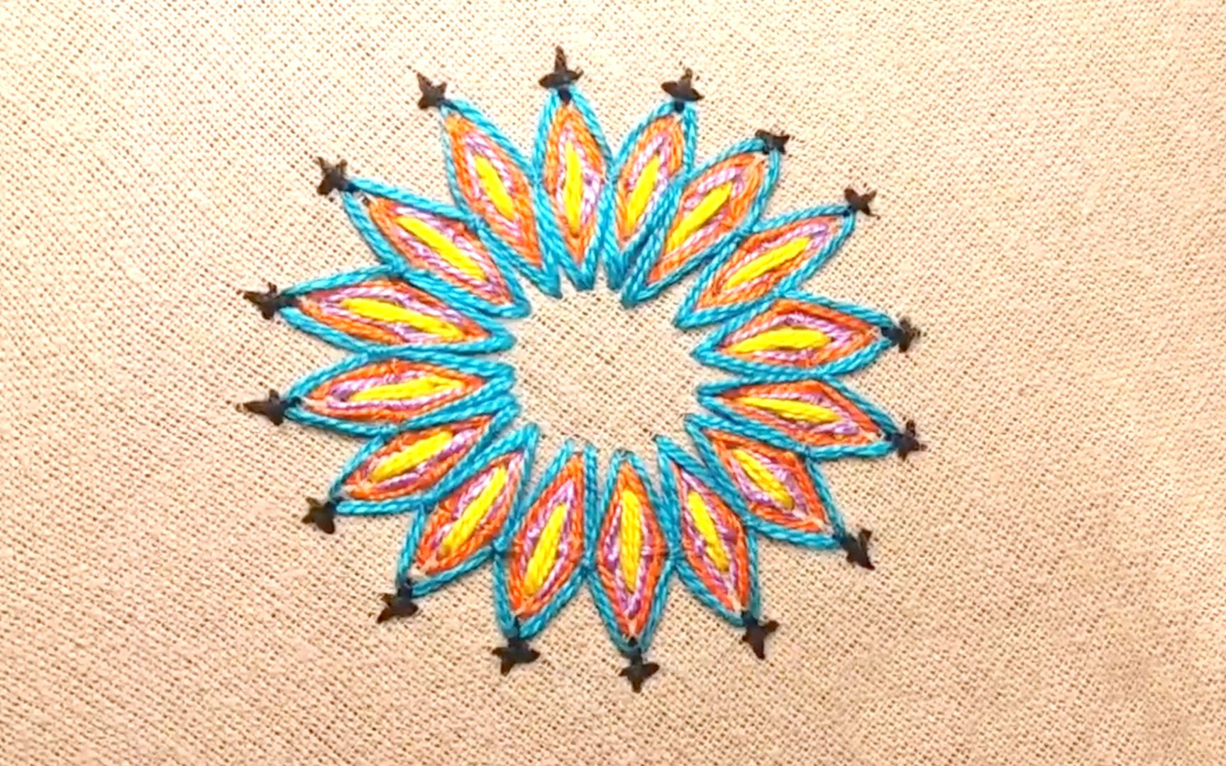 活动  五种针法,绣一朵不一样的星空太阳花,迎接春节秀起来!