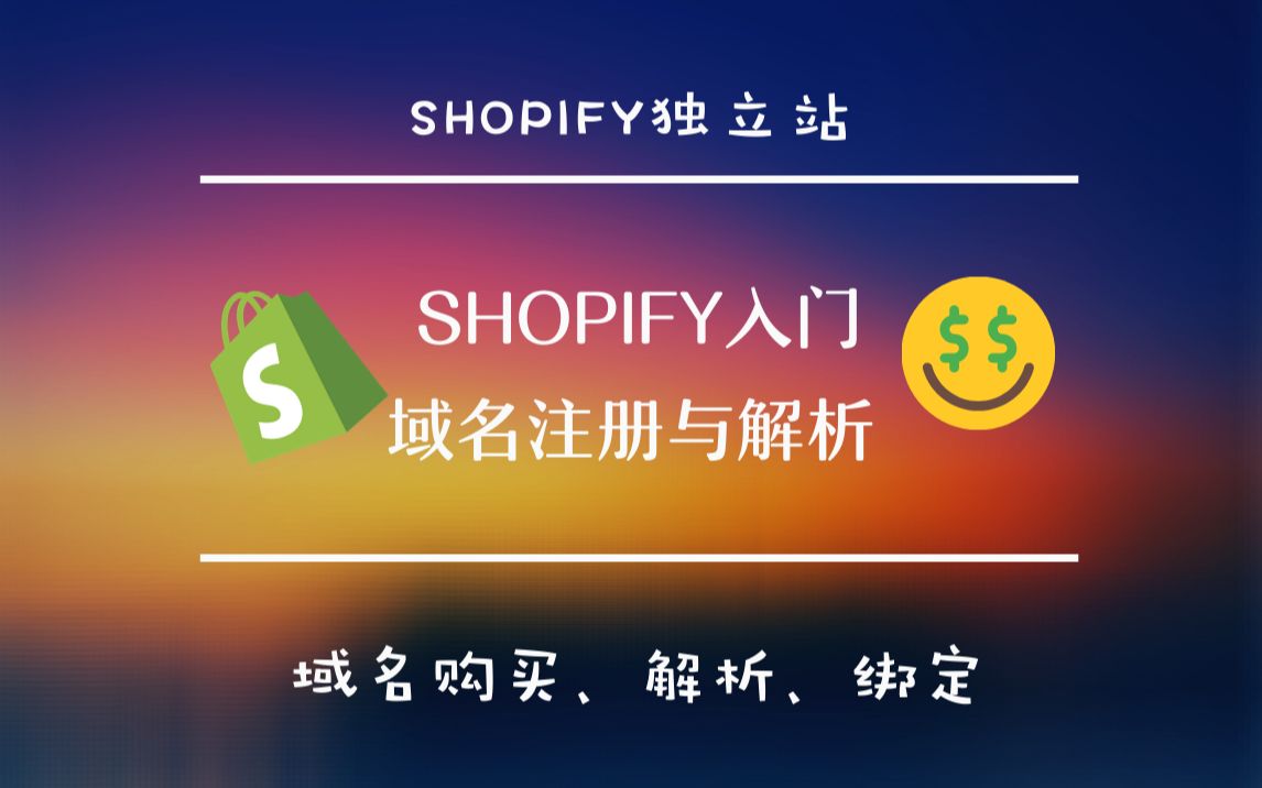 2.2 Shopify入门域名注册与解析哔哩哔哩bilibili