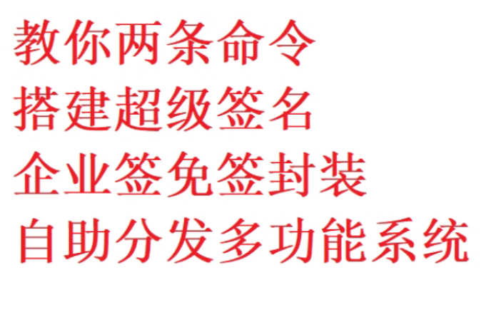 两条命令搭建超级签名企业签名免签封装系统哔哩哔哩bilibili