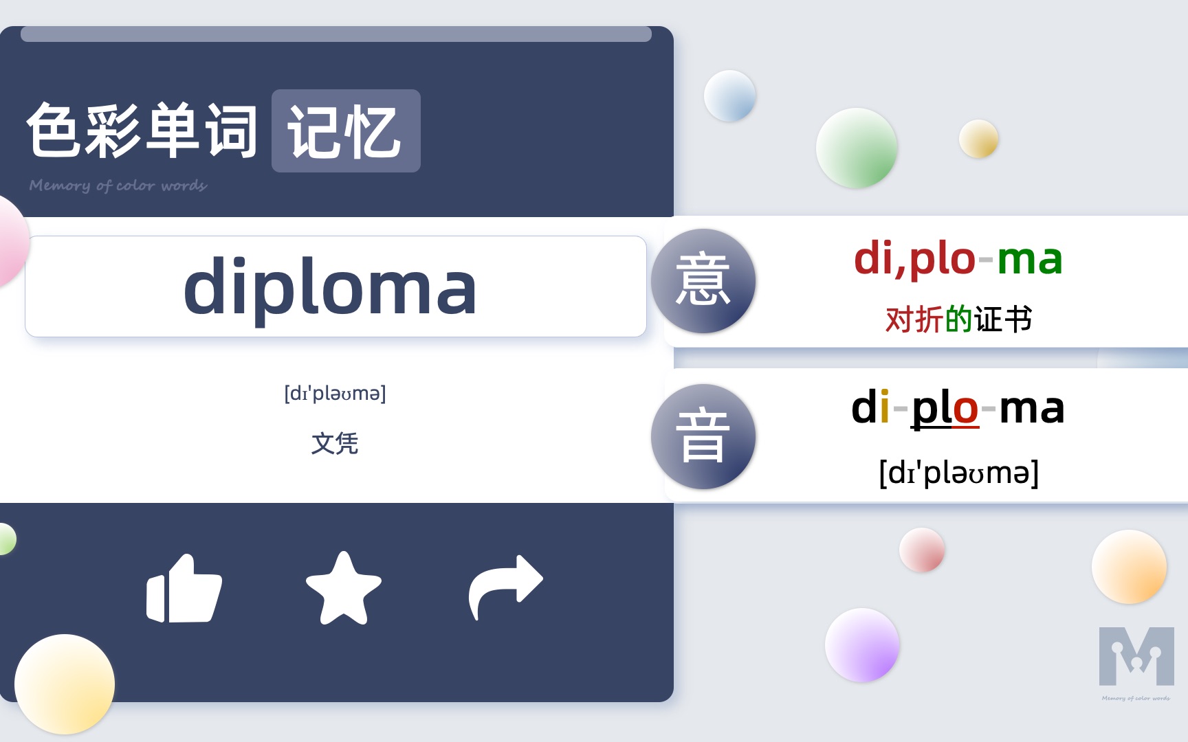 色彩单词记忆diploma自然拼读词根词缀高中四级六级雅思单词哔哩哔哩bilibili