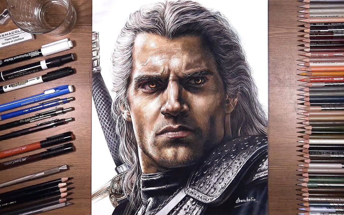 铅笔彩画 —— 巫师3 杰洛特