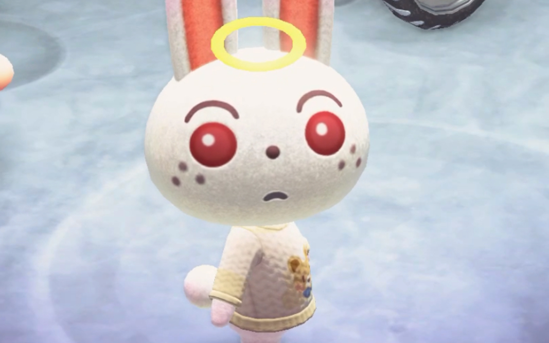 动森 月兔带天使光环好可爱