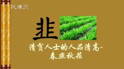 [图]汉字：韭；故事：春韭秋菘