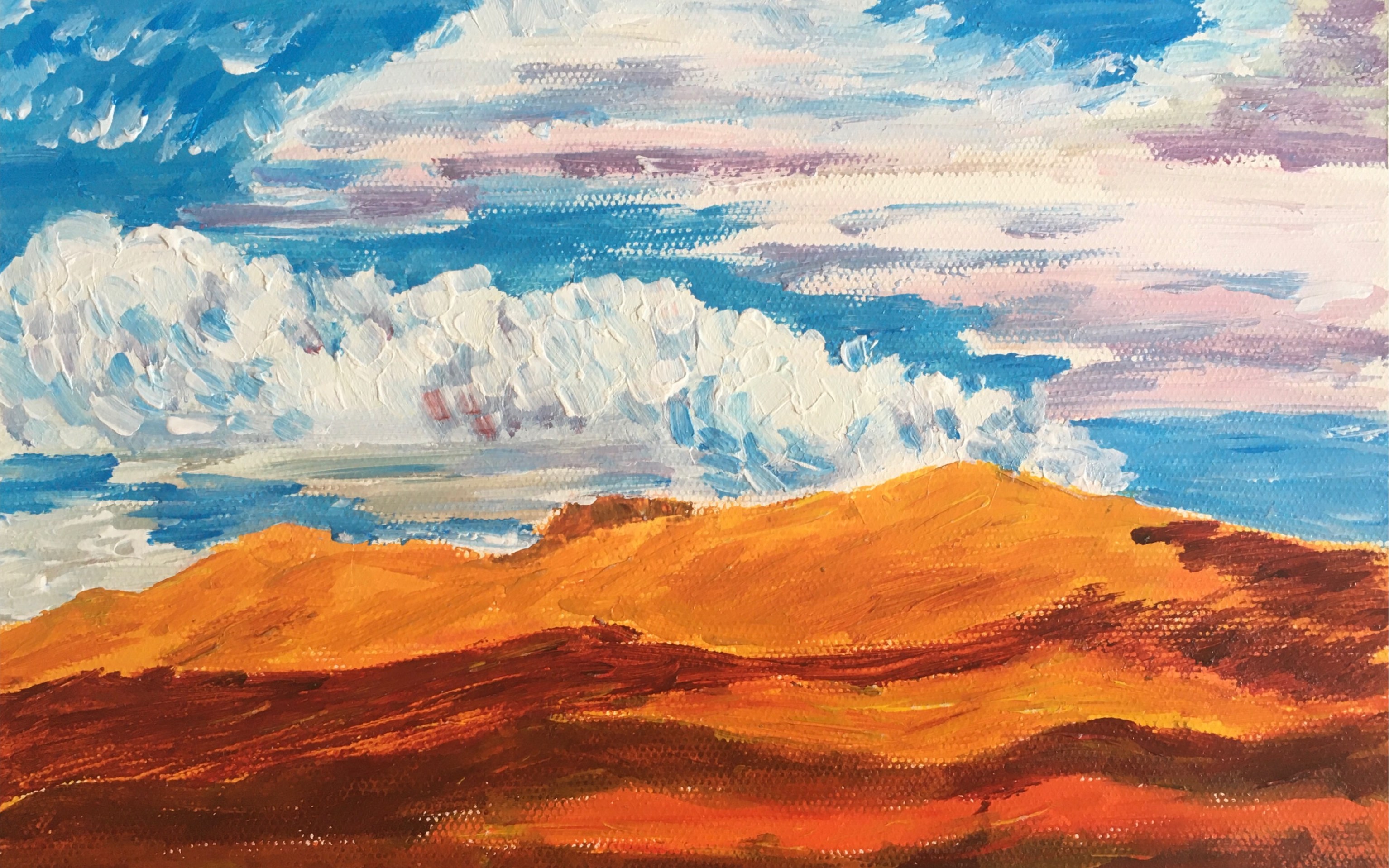 迈迈绘画欣赏晴朗沙漠