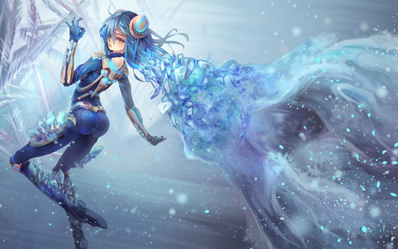 冰霜之刃刀妹bug 释放技能发出蓝色闪电!