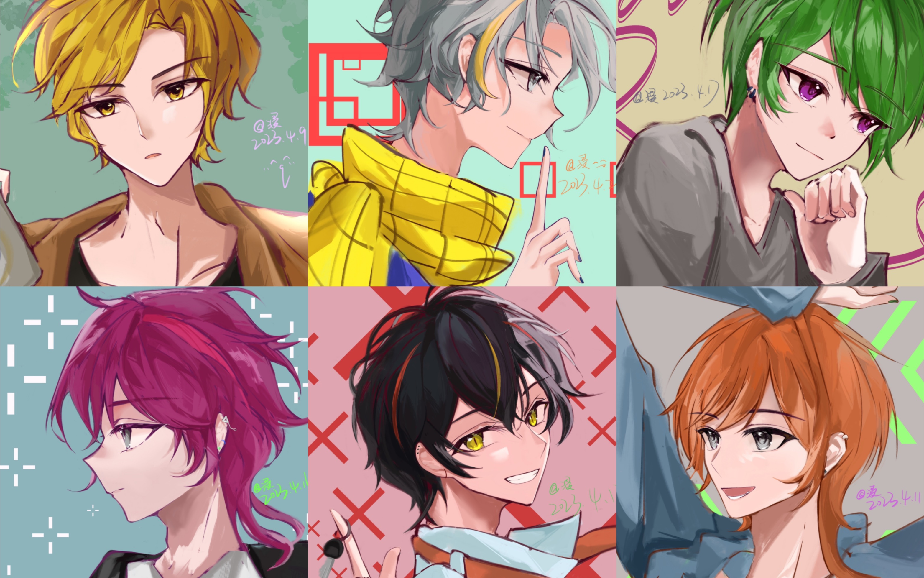 【绘画过程】(dearvocalist)六位主唱你们现在在哪里游荡捏