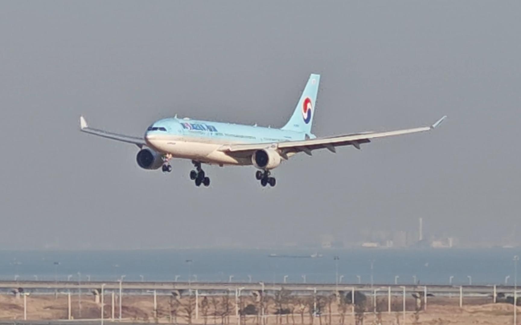 大韩航空a330-200扎实着陆实拍