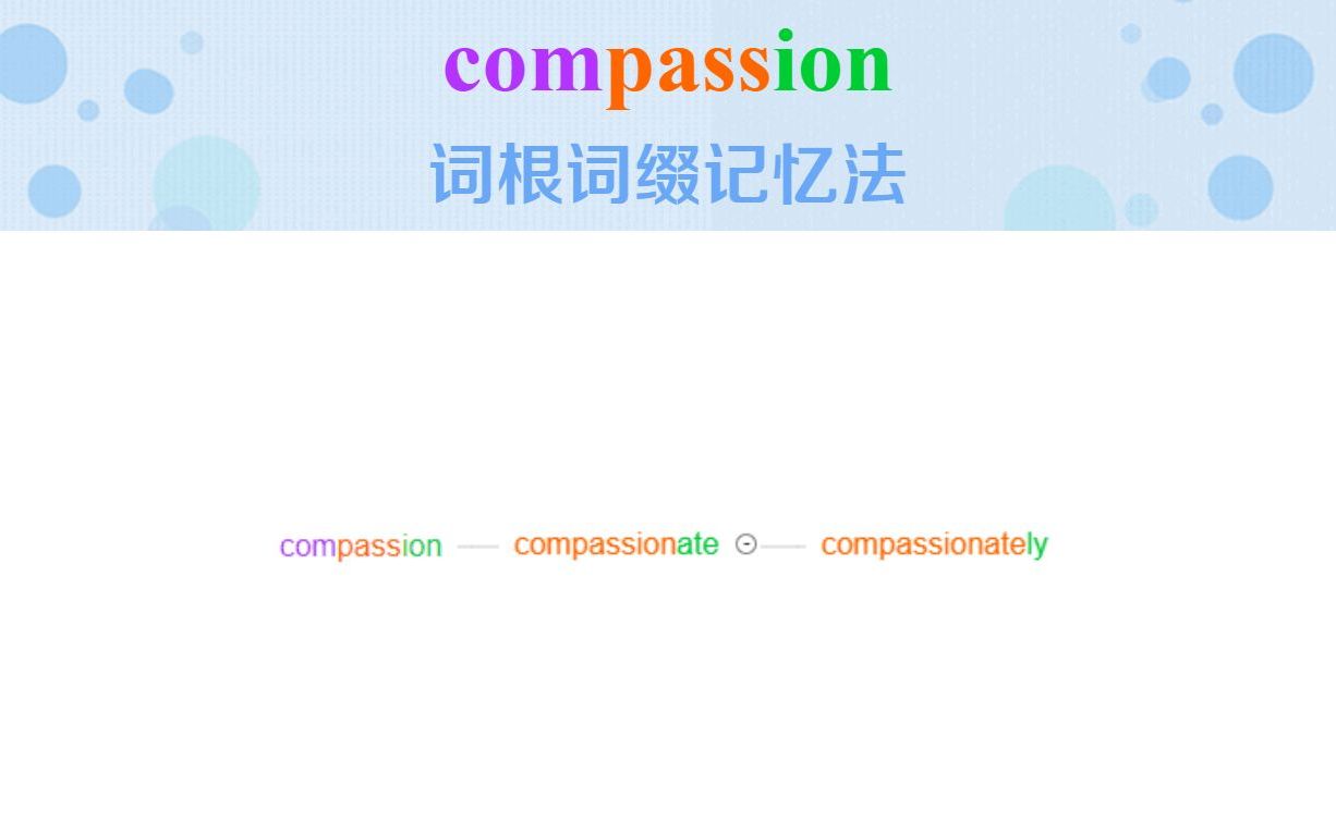 英语单词compassion词根词缀快速记忆法哔哩哔哩bilibili