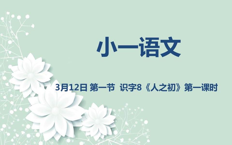 小一语文0312 第一节 识字8《人之初》第一课时哔哩哔哩bilibili