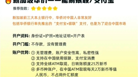 远程0存款0管理费就可以办理的新加坡账户#新加坡银行#新加坡银行个人账户#海外银行卡#境外卡哔哩哔哩bilibili