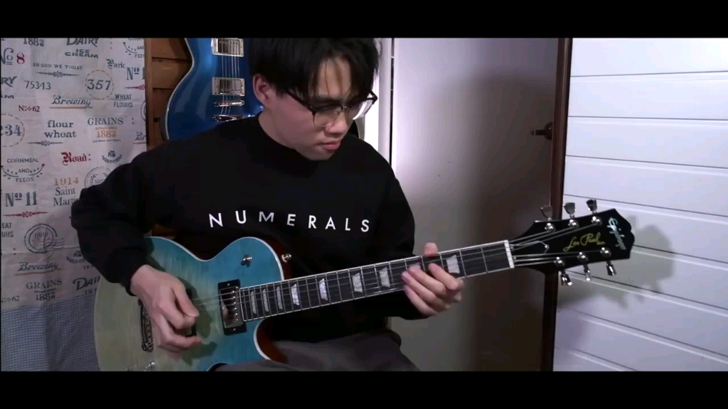 Epiphone LP Modern Figured 加勒比海蓝色,音色试听,增强纹理饰面,颜值在线,可切单拾音器更加畅玩.哔哩哔哩bilibili